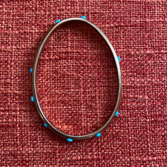 🖤 Anna Sheffield Turquoise Stone Bangle Bracelet - Picture 6 of 9